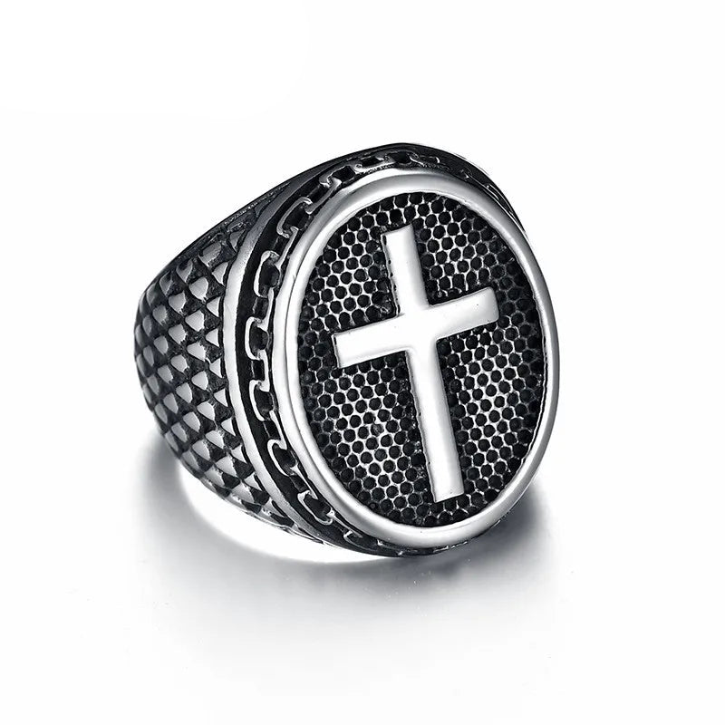 Medieval Knight Cross Signet Ring