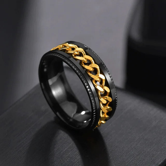 Rotatable Chain Titanium Steel Ring