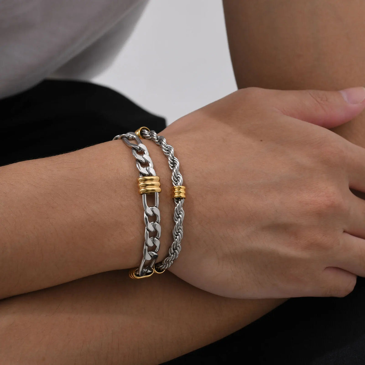 Men’s Rope & Cuban Link Bracelet