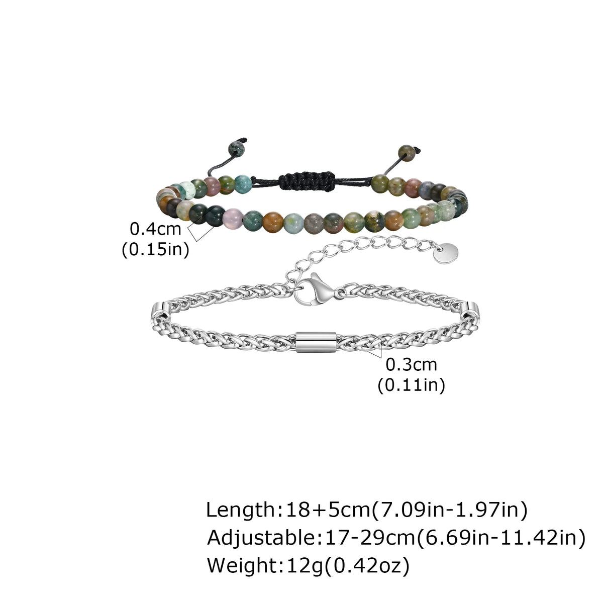 2pcs Adjustable Volcanic Stone Bracelets