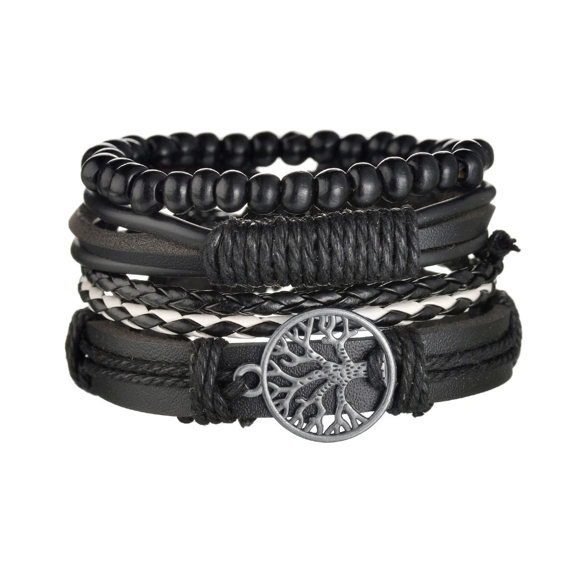 Men’s Life Tree & Wood Bead Bracelets
