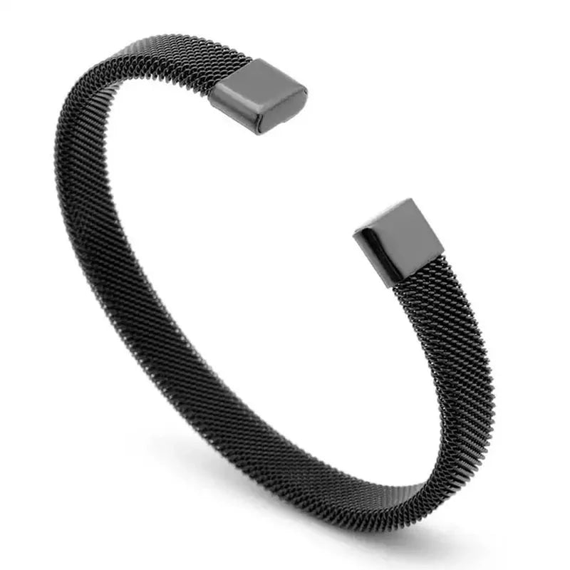 Men’s Black Stainless Steel Cuban Cuff