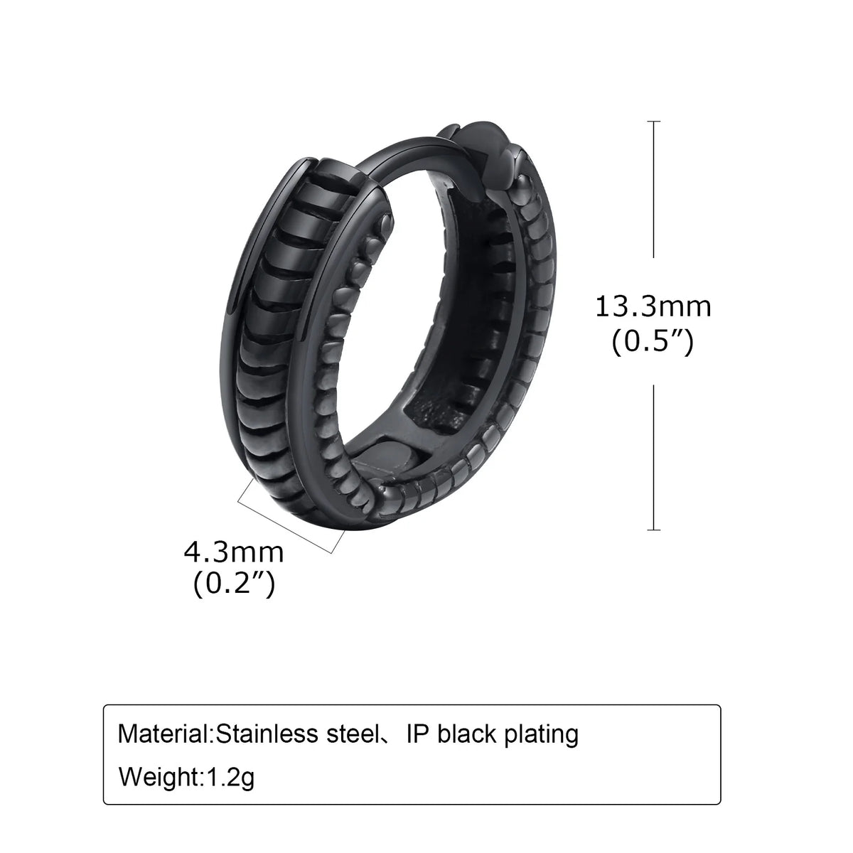 Stainless Steel Hoop Earrings for Men