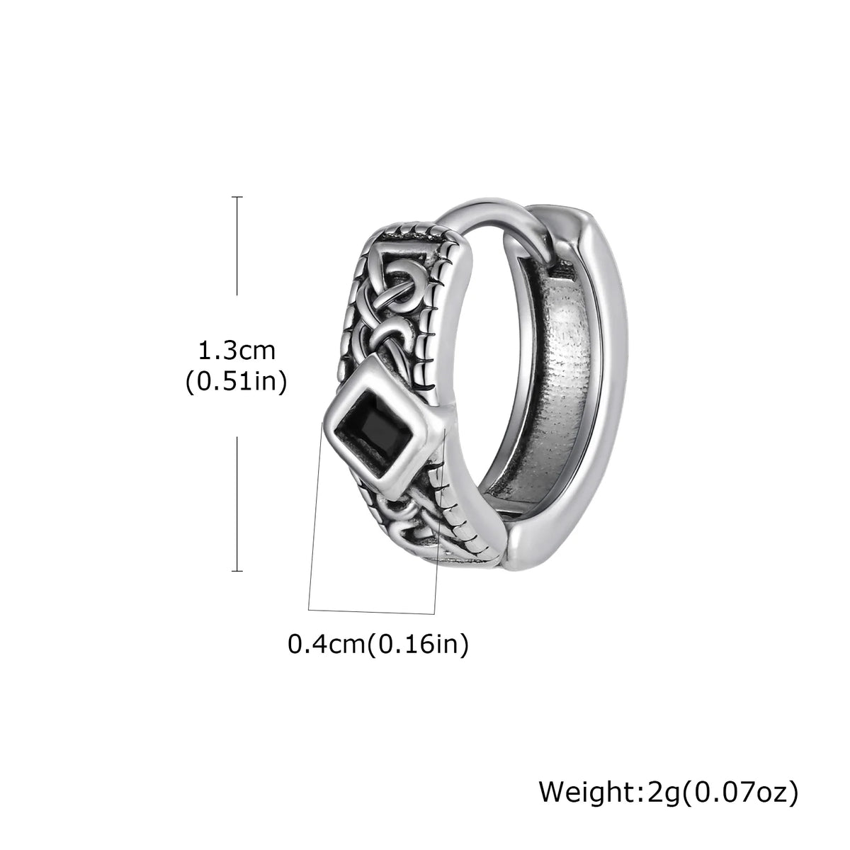 Men’s Gothic Rhombus Hoop Earrings