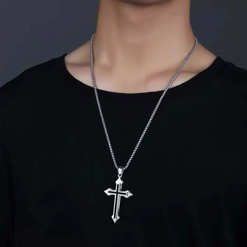 Vintage Unisex Gothic Hollow Cross Necklace