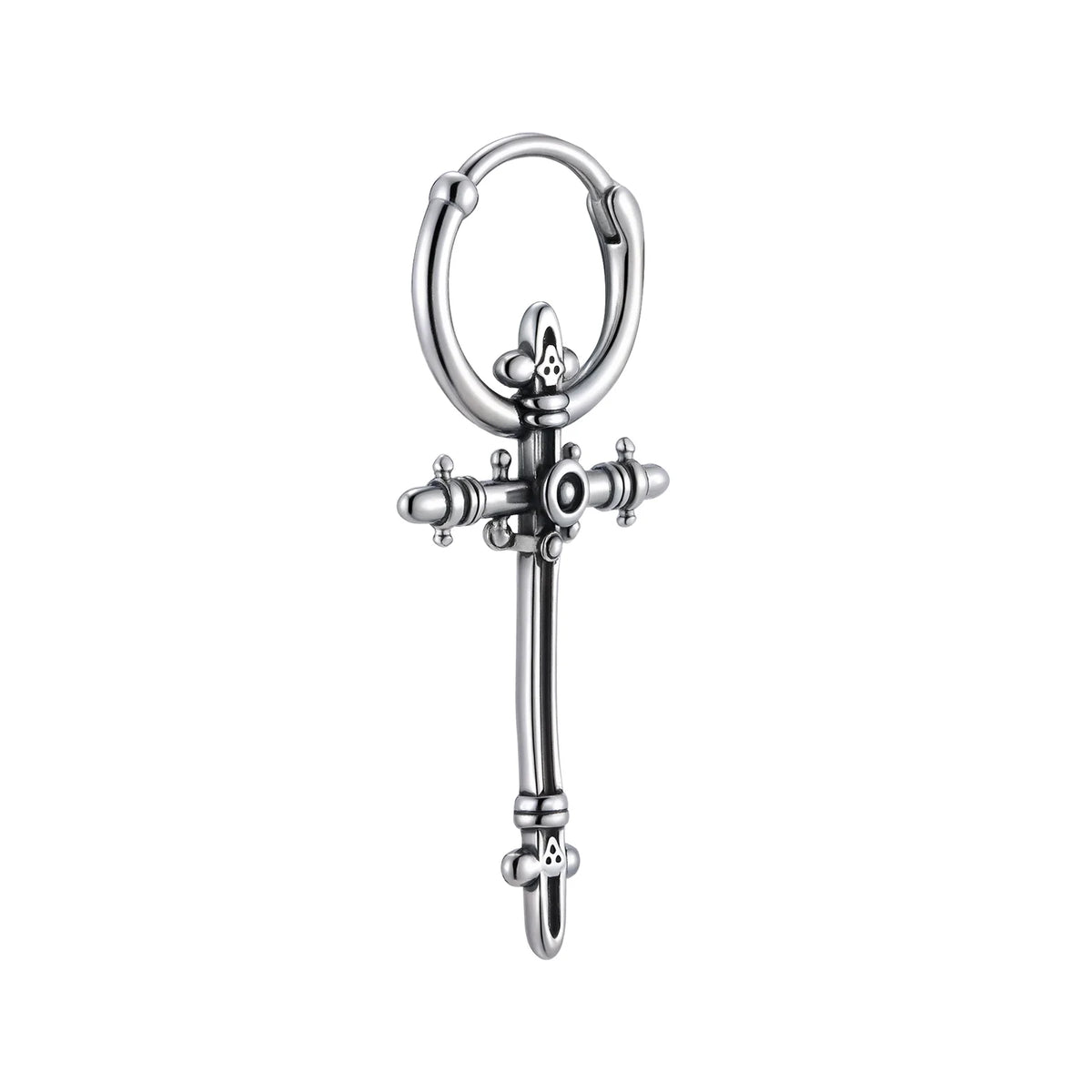 Punk Metal Cross Dangle Earring