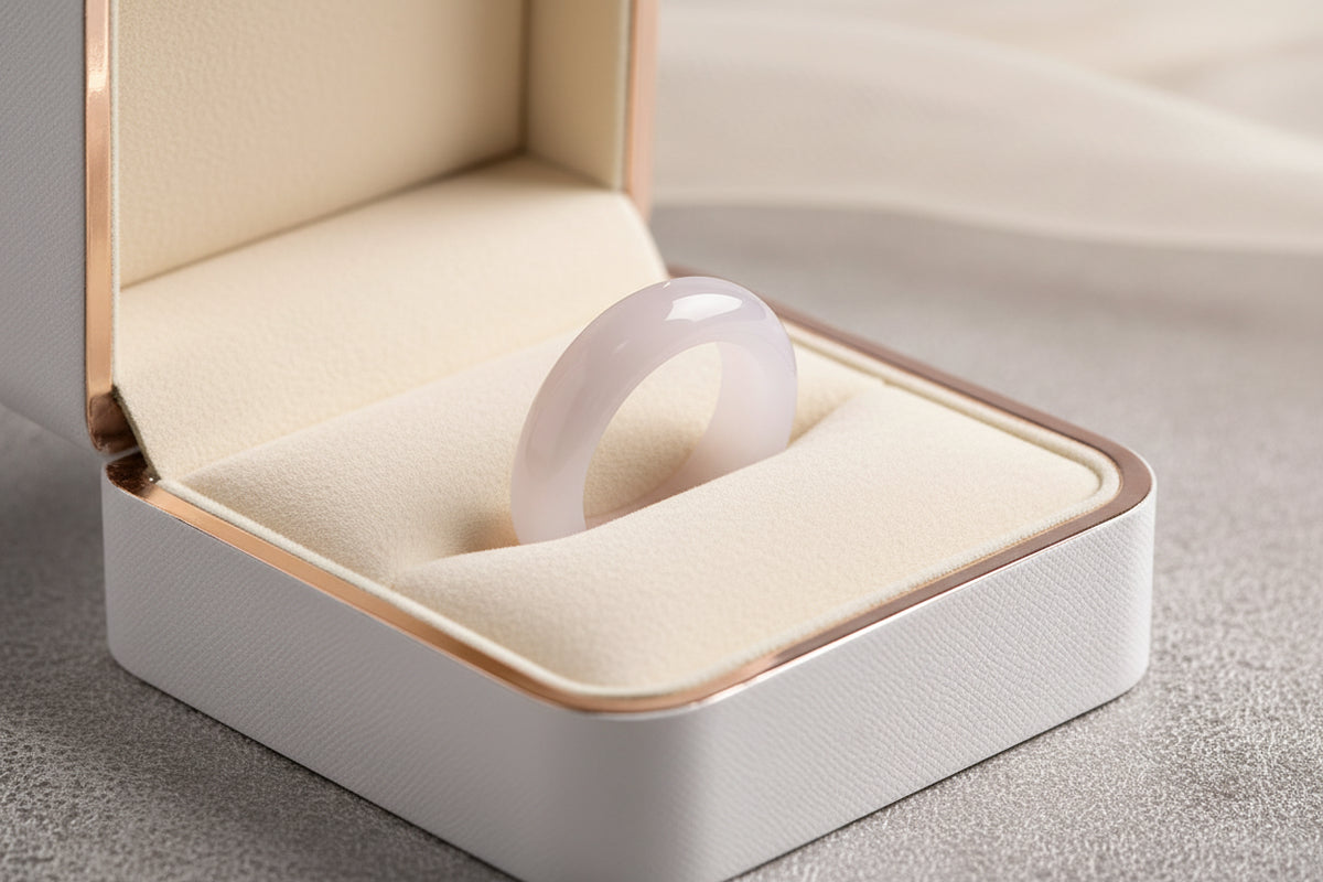 Natural Jade Unisex Band Ring
