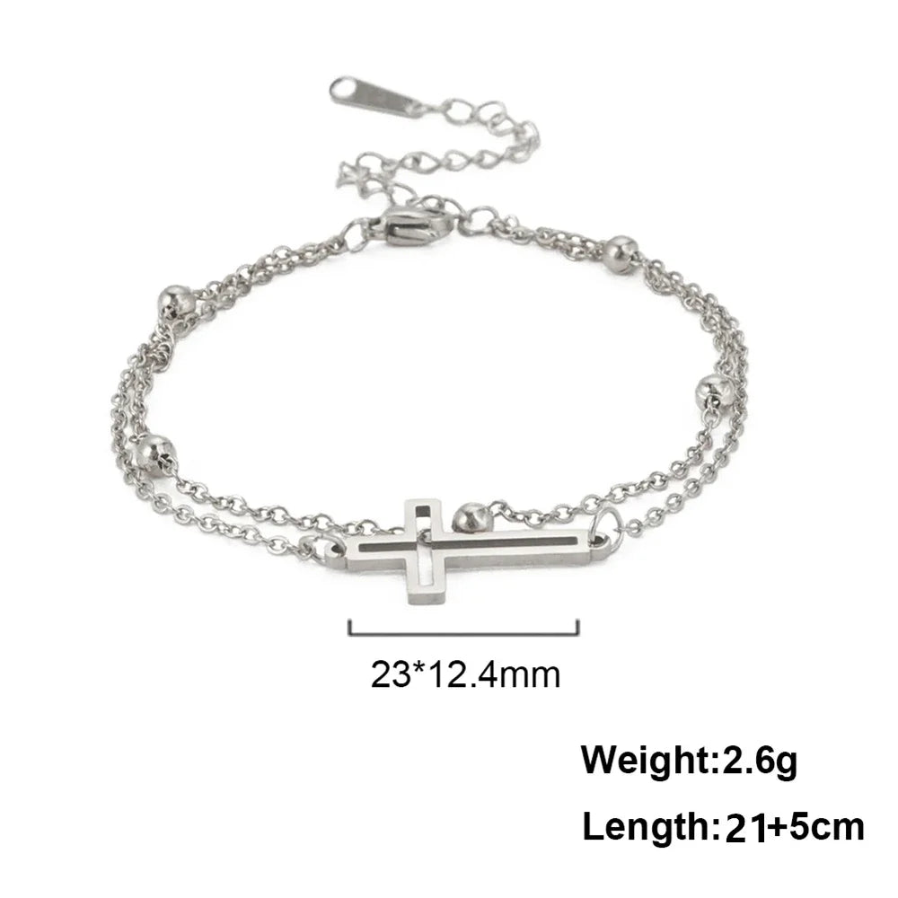 Stainless Steel Cross Anklet