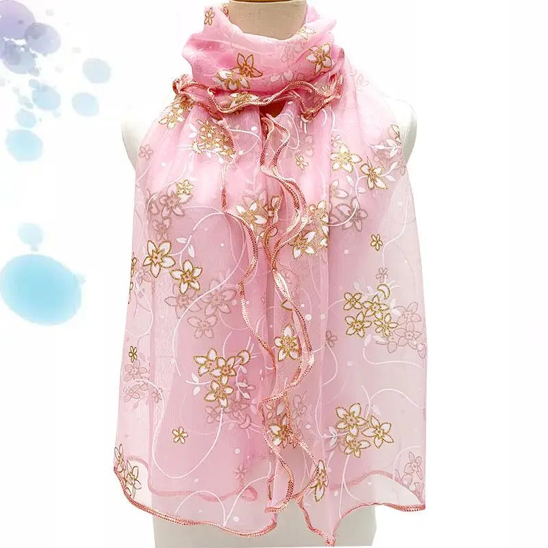 Luxury Floral Silk Wrap & Scarf