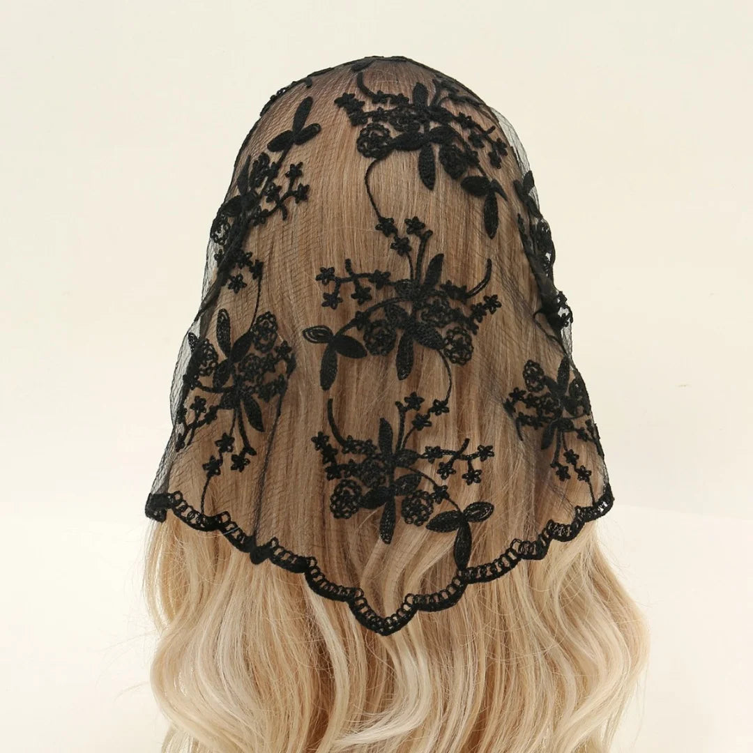 Women's Lace Print Silk Scarf