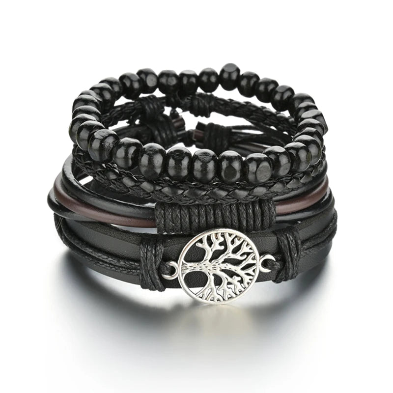 Men’s Life Tree & Wood Bead Bracelets