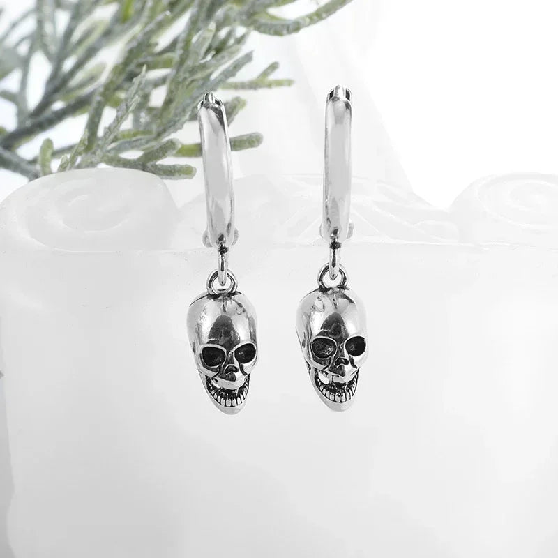 Retro Skull Earrings — Punk Rock Style
