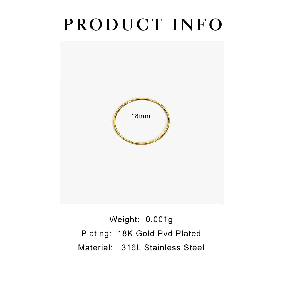 0.5mm Ultra-Thin Stainless Steel Gold Ring
