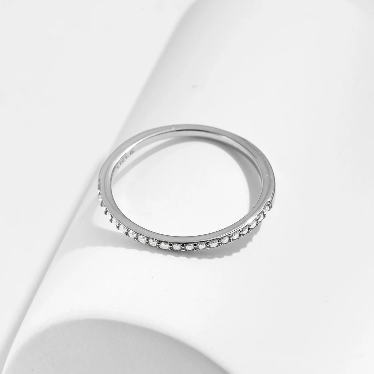 925 Sterling Silver Moissanite Eternity Ring