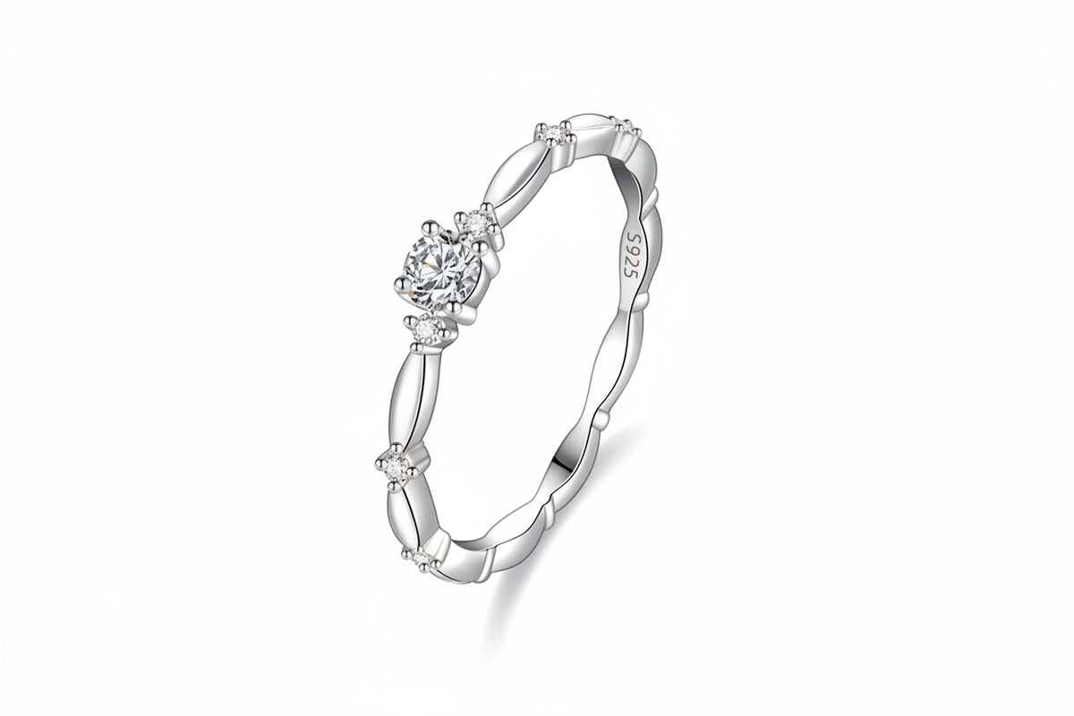 S925 Silver Moissanite Engagement Ring