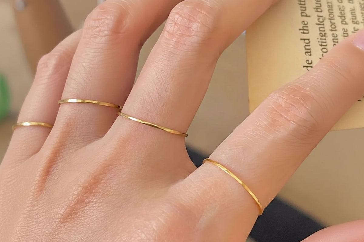0.5mm Ultra-Thin Stainless Steel Gold Ring