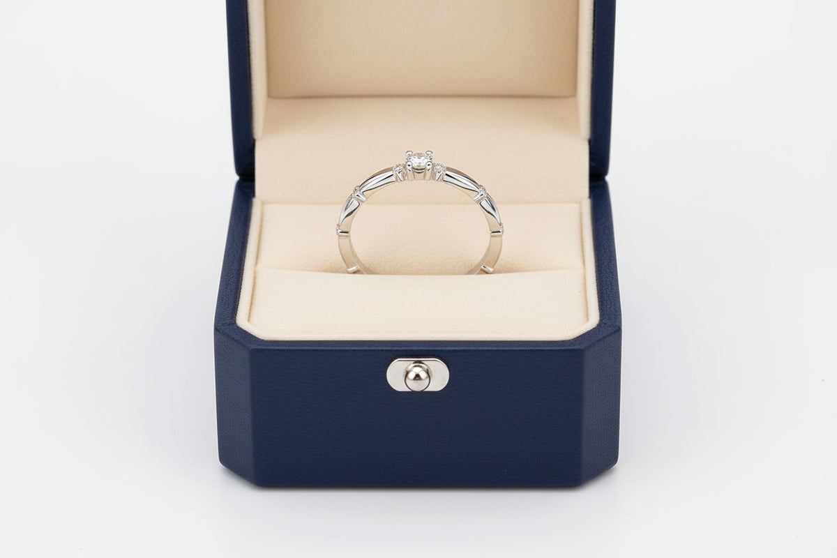 S925 Silver Moissanite Engagement Ring