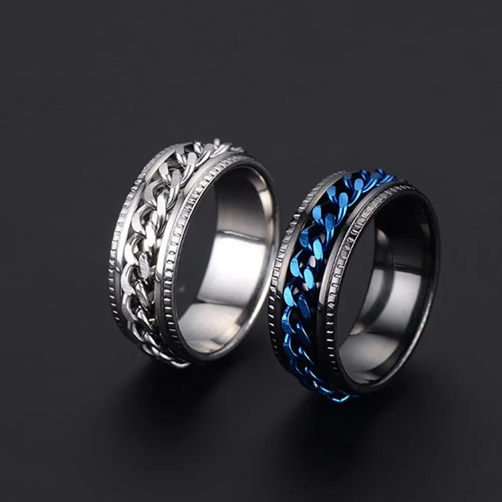 Rotatable Chain Titanium Steel Ring