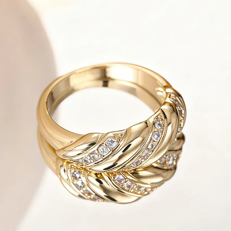 Modern Twist Cubic Zirconia Ring