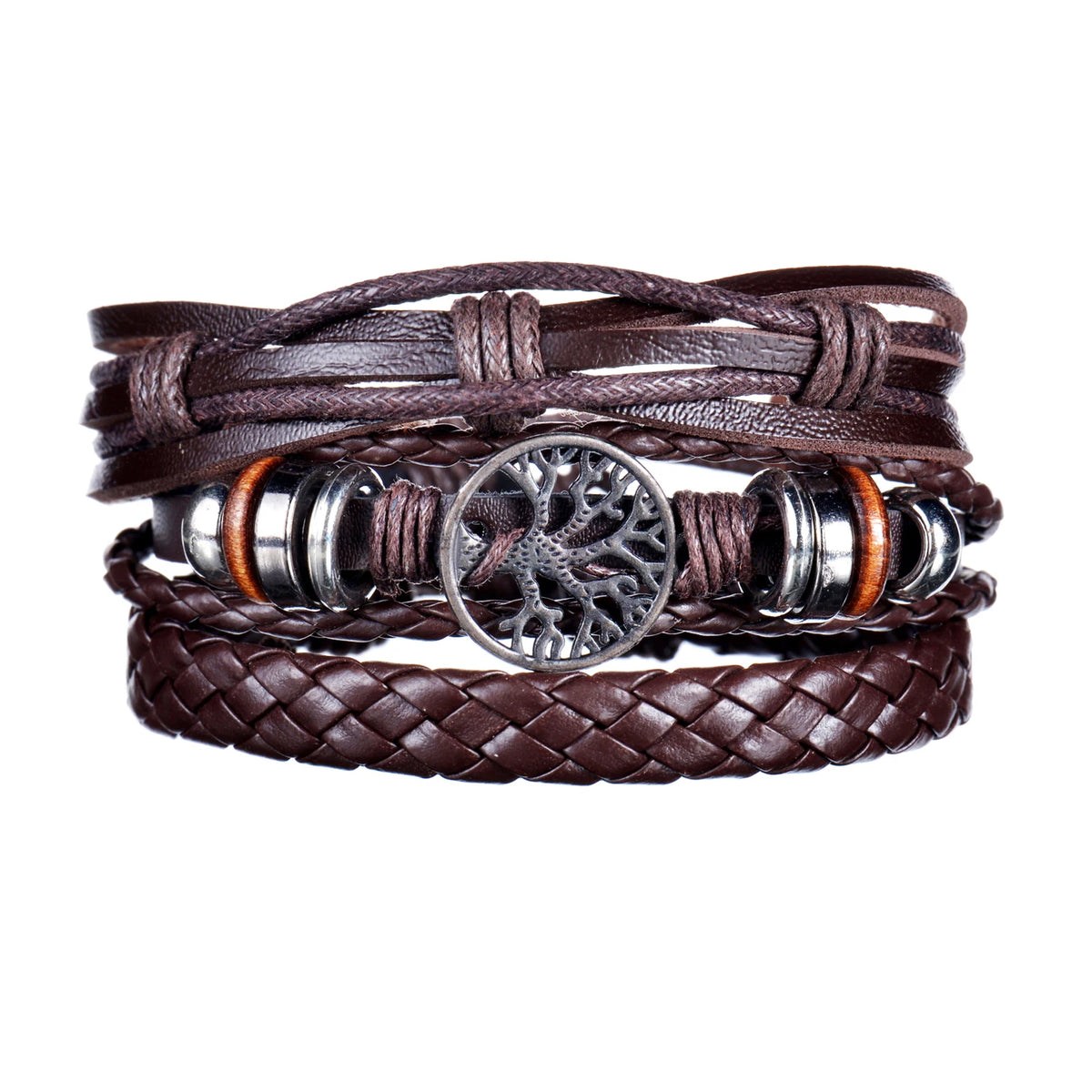 Men’s Life Tree & Wood Bead Bracelets