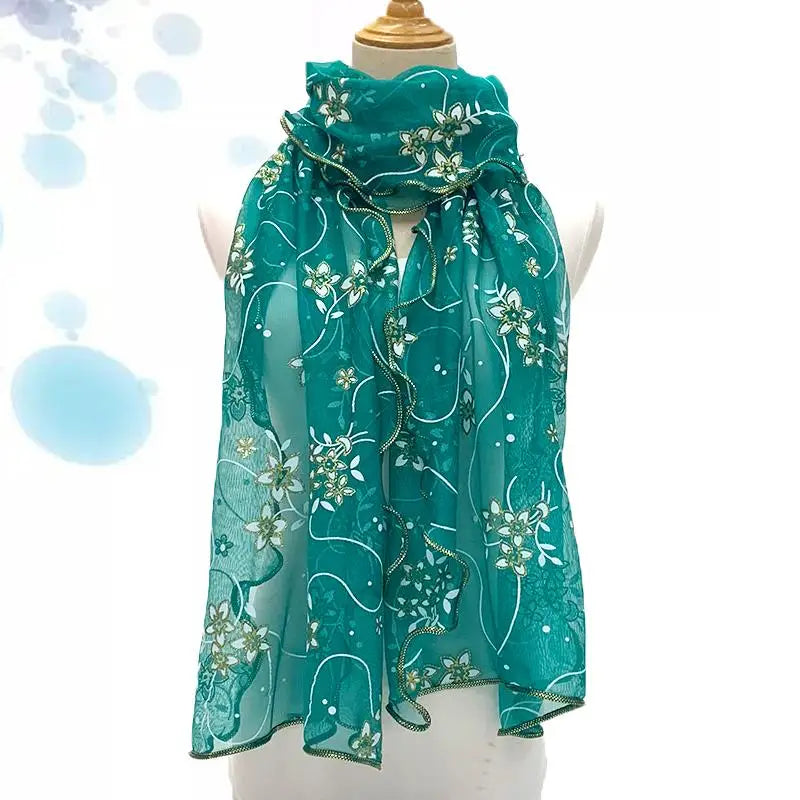 Luxury Floral Silk Wrap & Scarf