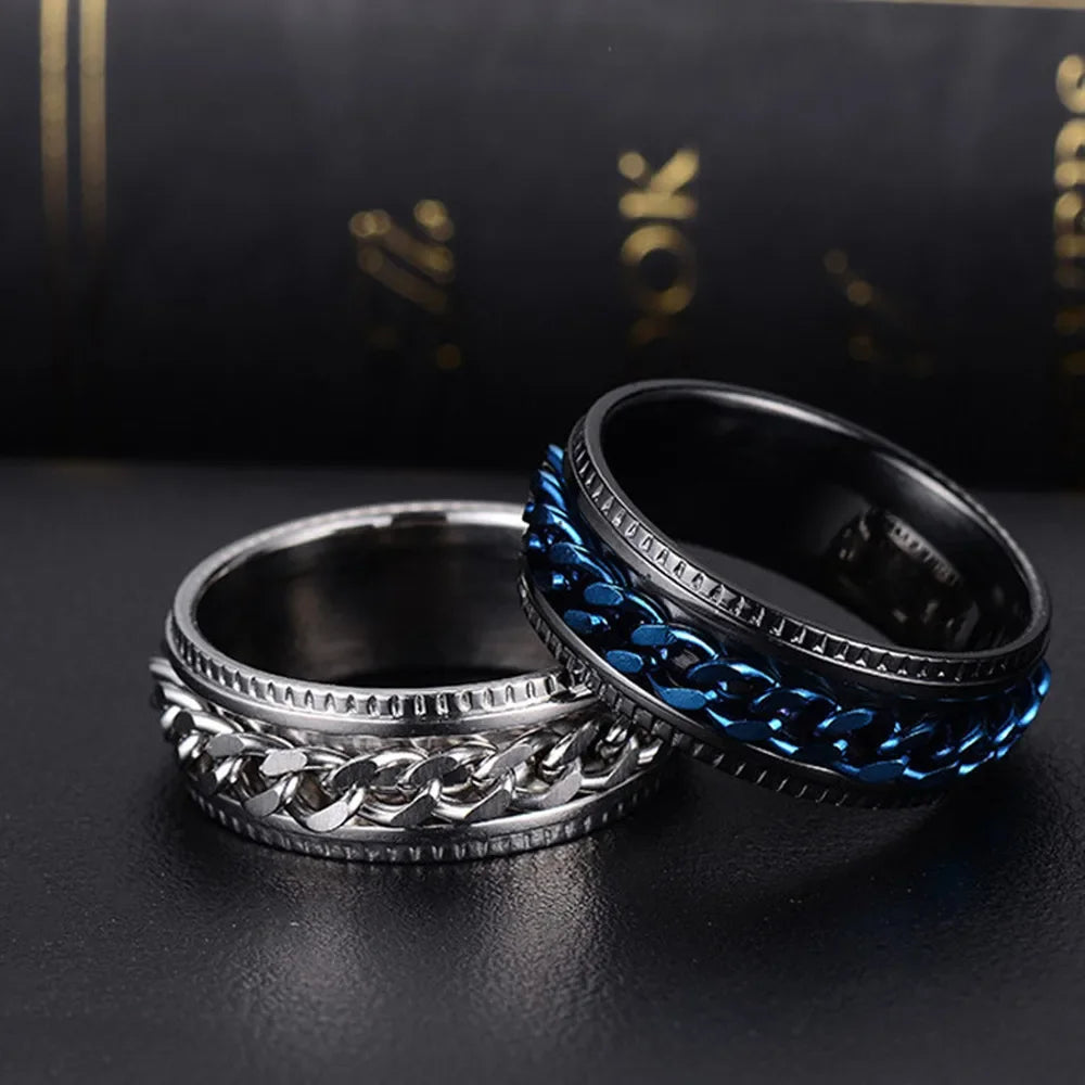 Rotatable Chain Titanium Steel Ring