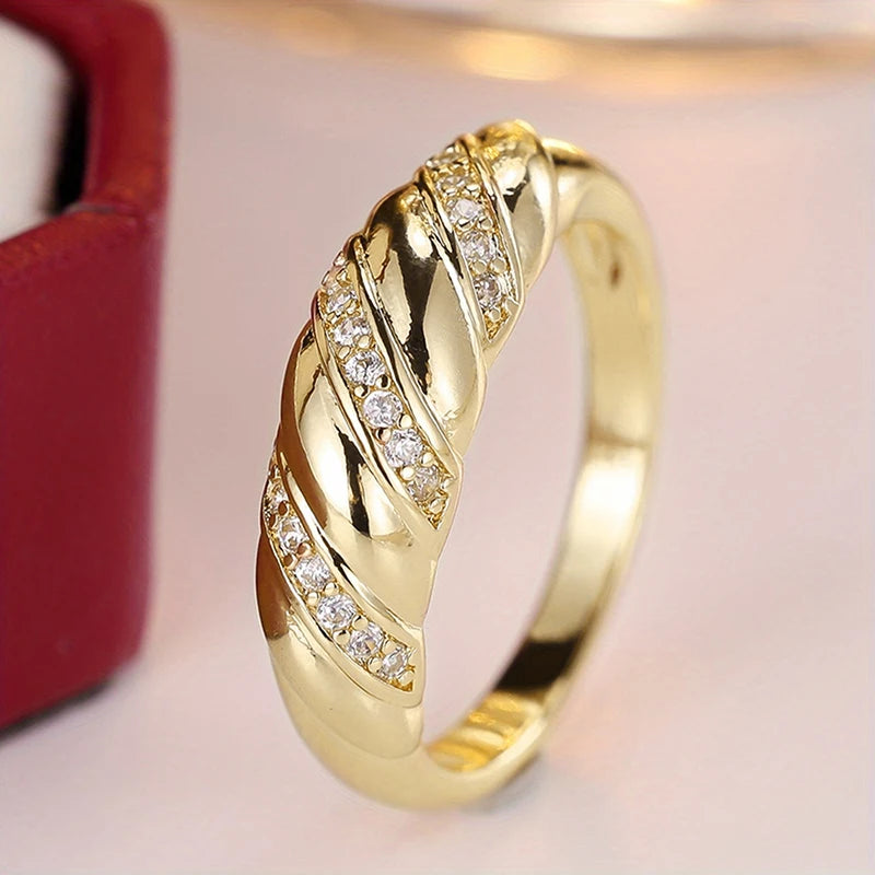 Modern Twist Cubic Zirconia Ring