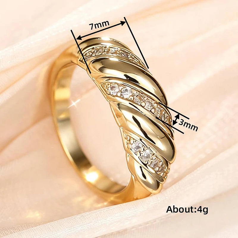 Modern Twist Cubic Zirconia Ring