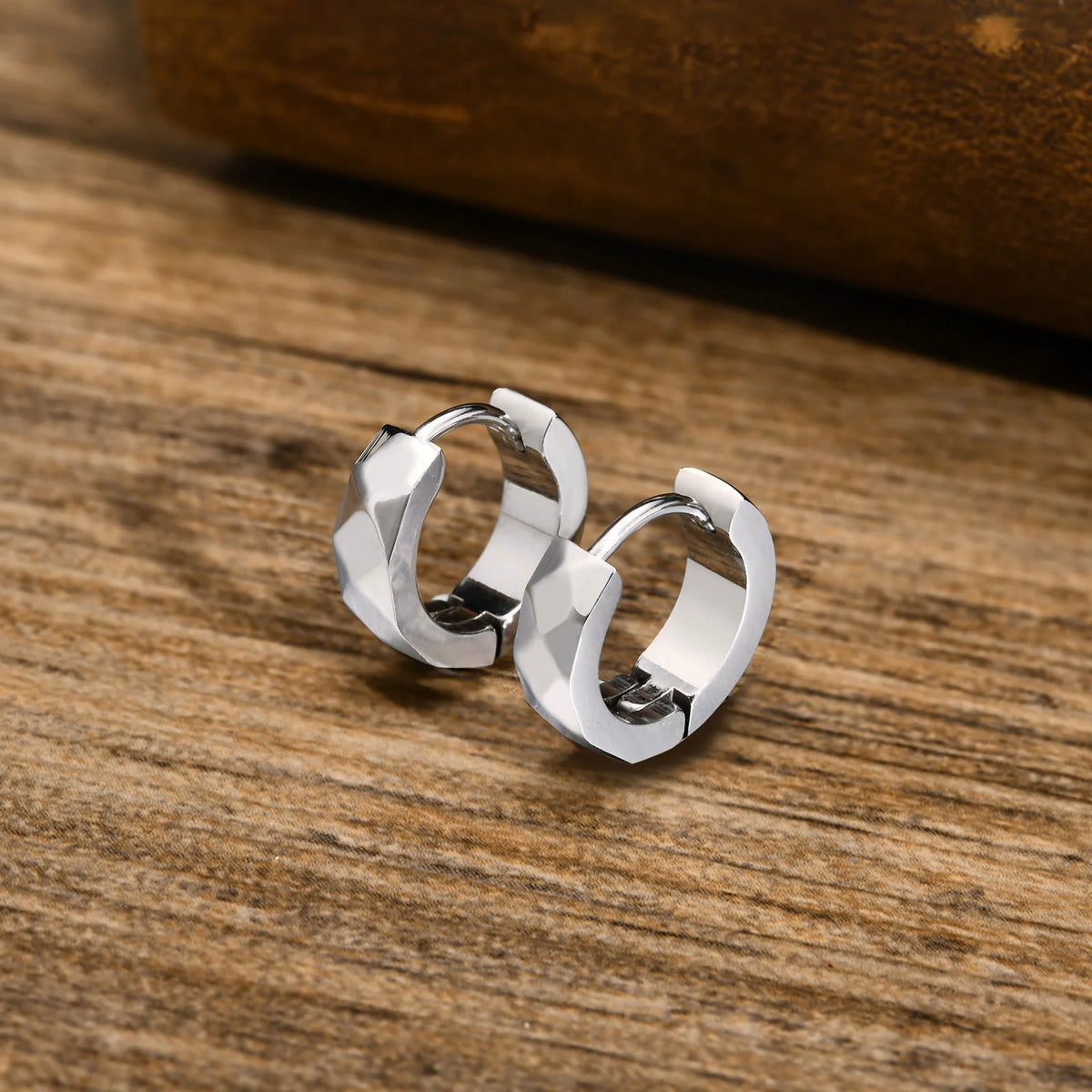 Geometric Stainless Steel Hoop Earrings