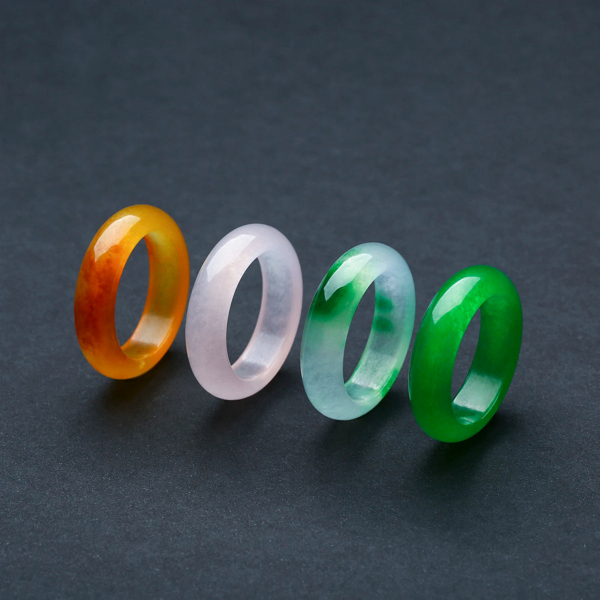 Natural Jade Unisex Band Ring