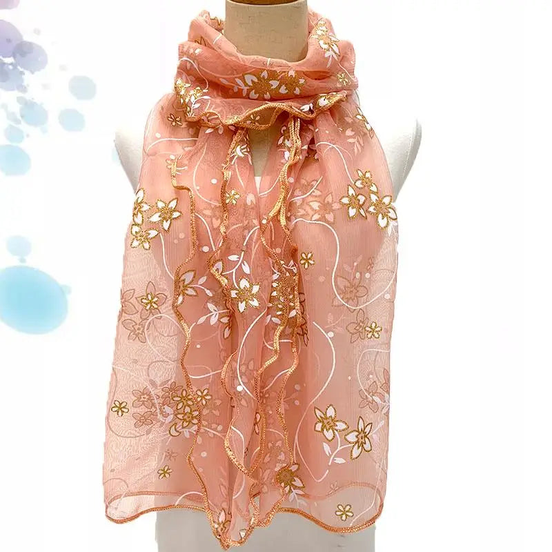 Luxury Floral Silk Wrap & Scarf