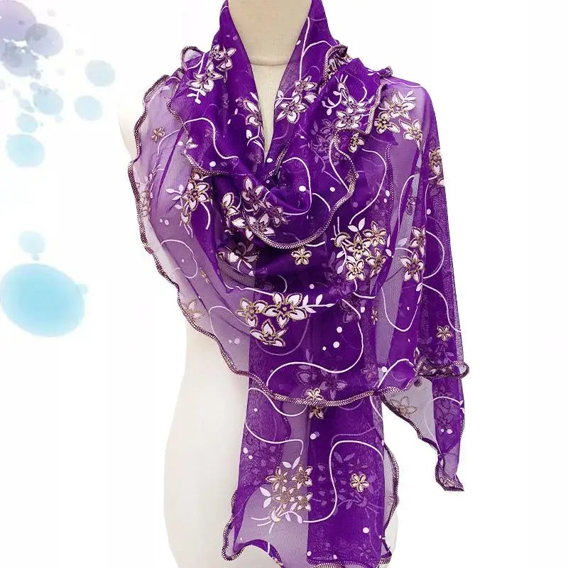 Luxury Floral Silk Wrap & Scarf