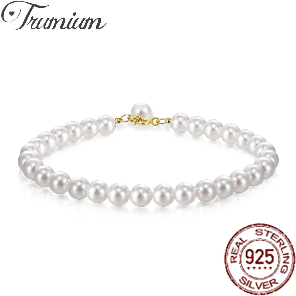 925 Sterling Silver Real Pearl Bracelet