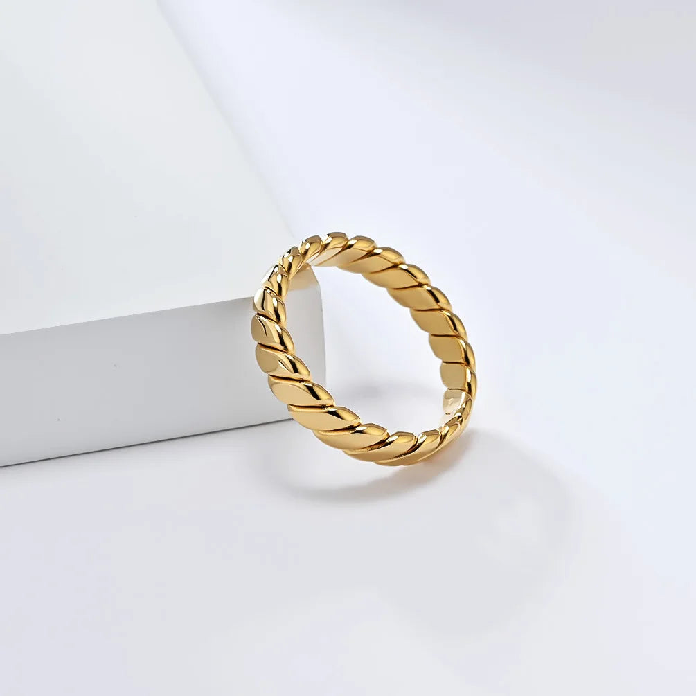 Simple Gold-Plated Geometric Ring