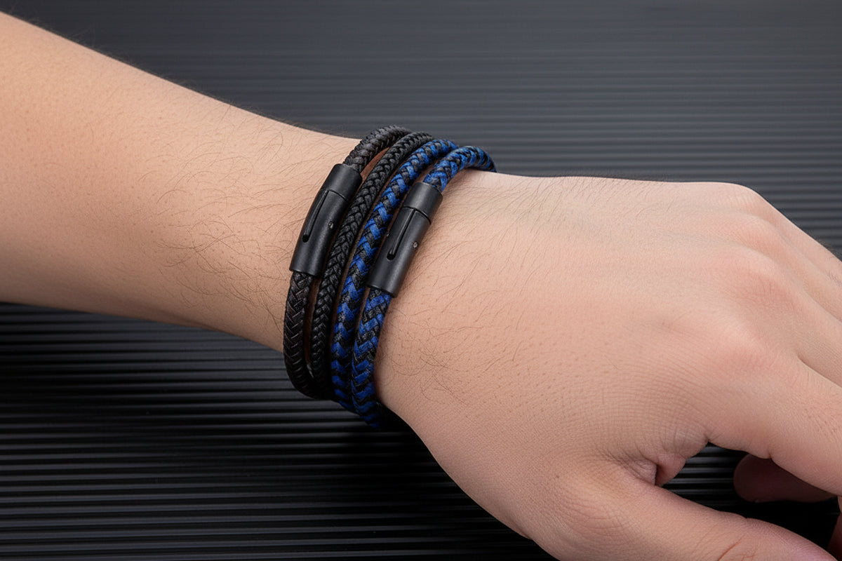 Men’s Double Layer Leather Bracelet