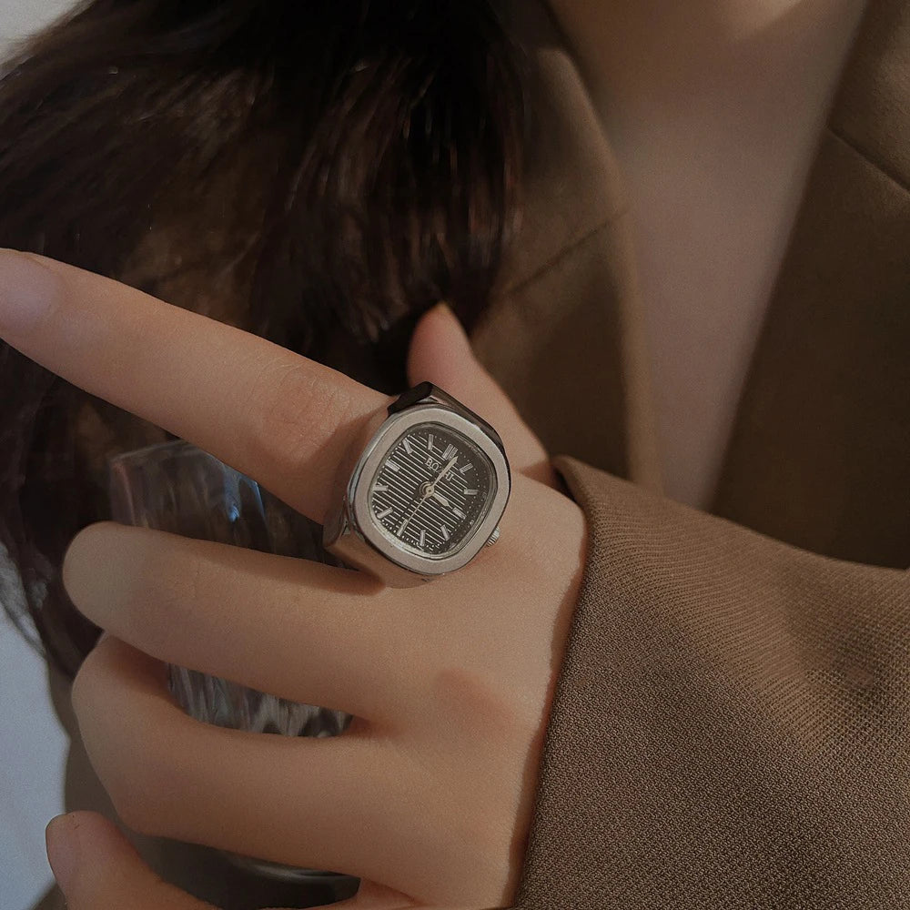 Mini Elastic Strap Finger Watch Ring
