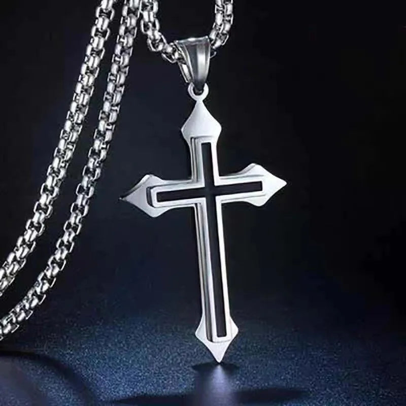 Vintage Unisex Gothic Hollow Cross Necklace