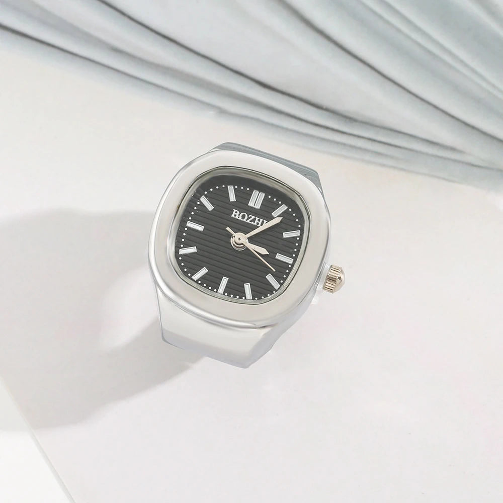 Mini Elastic Strap Finger Watch Ring