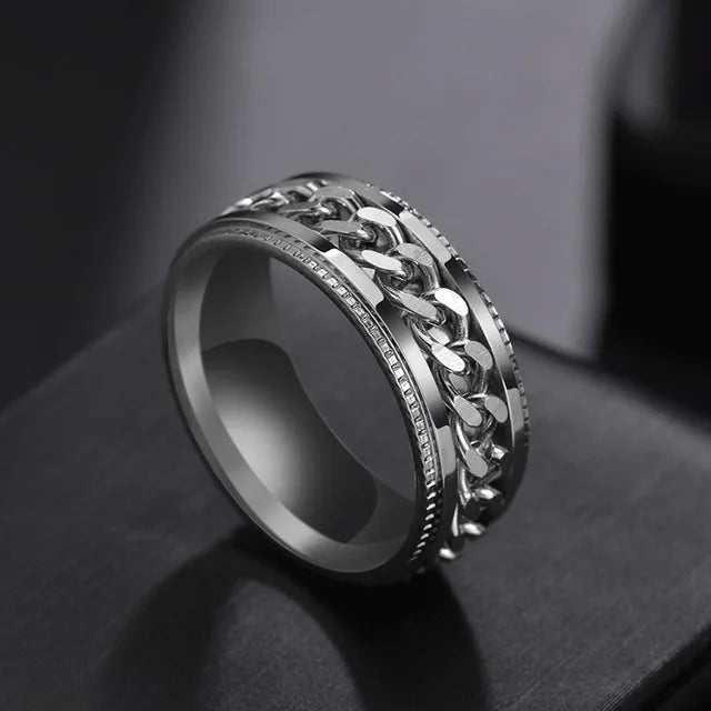Rotatable Chain Titanium Steel Ring