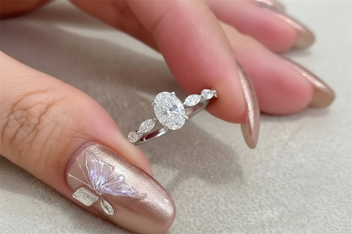 925 Sterling Silver Zircon Engagement Ring