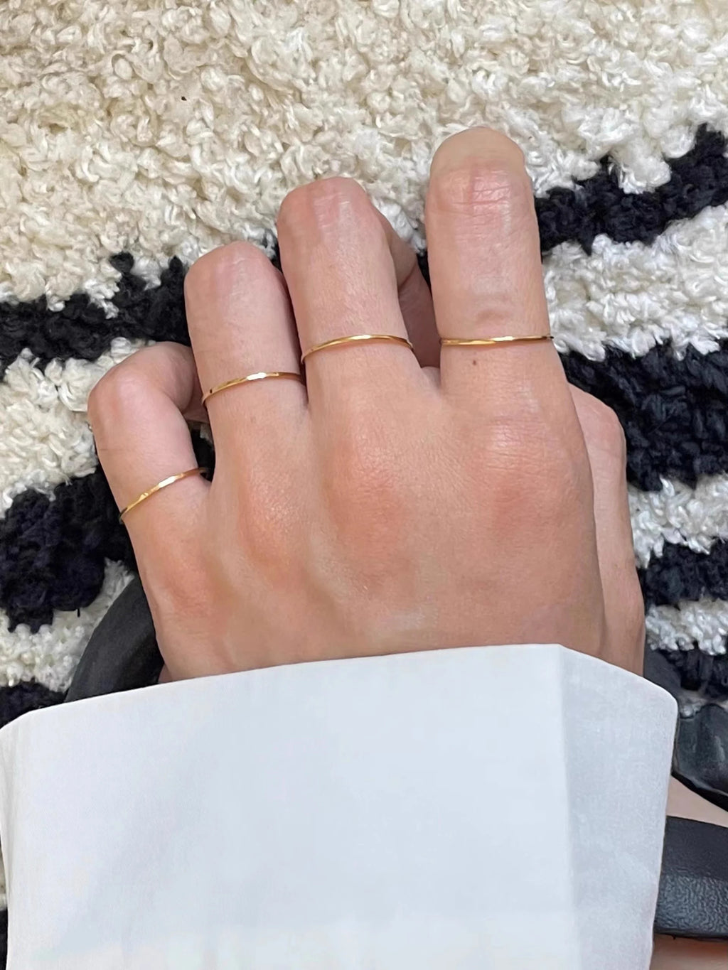 0.5mm Ultra-Thin Stainless Steel Gold Ring