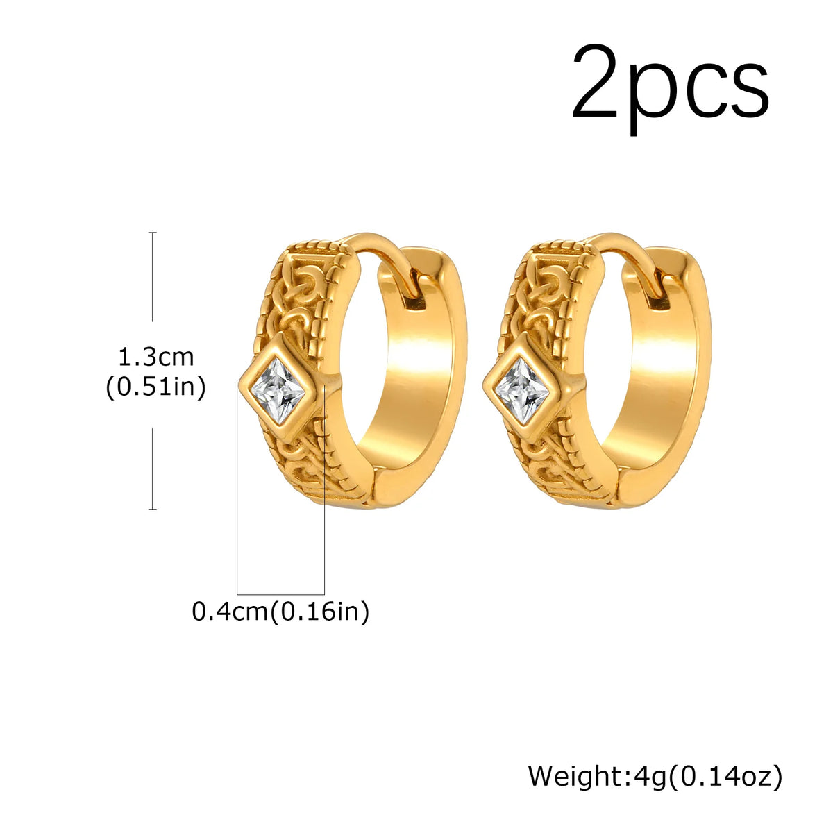 Men’s Gothic Rhombus Hoop Earrings