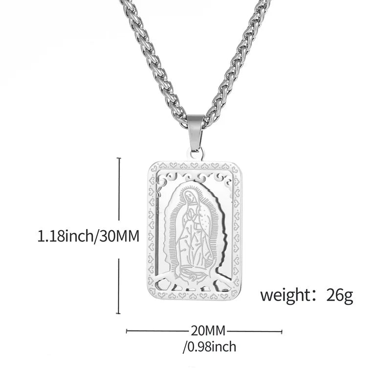 Unisex Virgin Mary Pendant Necklace