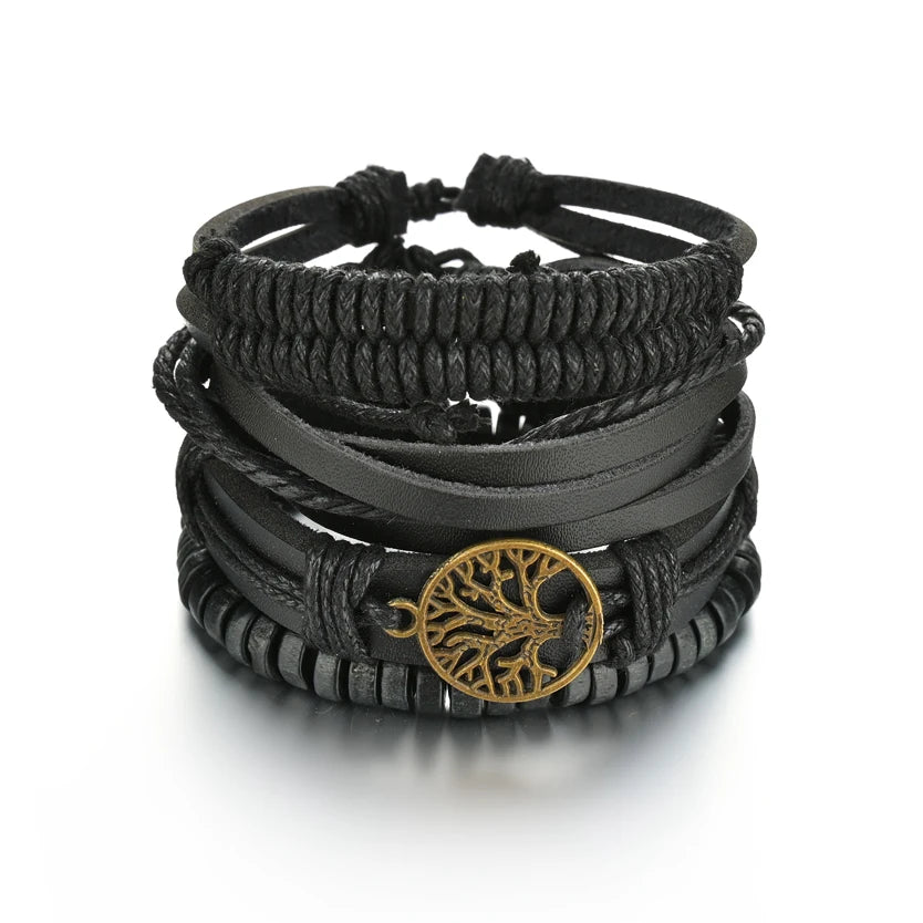 Men’s Life Tree & Wood Bead Bracelets