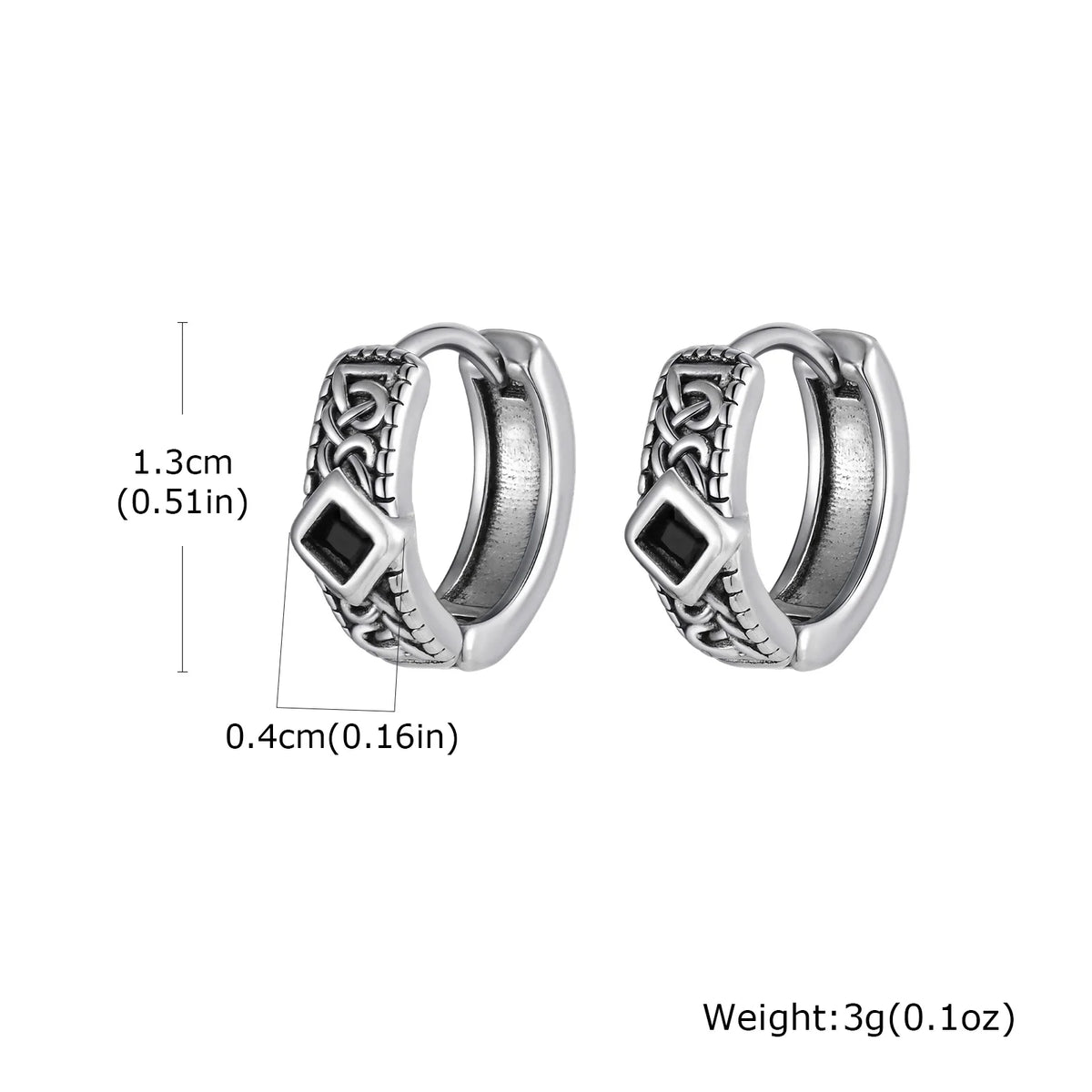 Men’s Gothic Rhombus Hoop Earrings