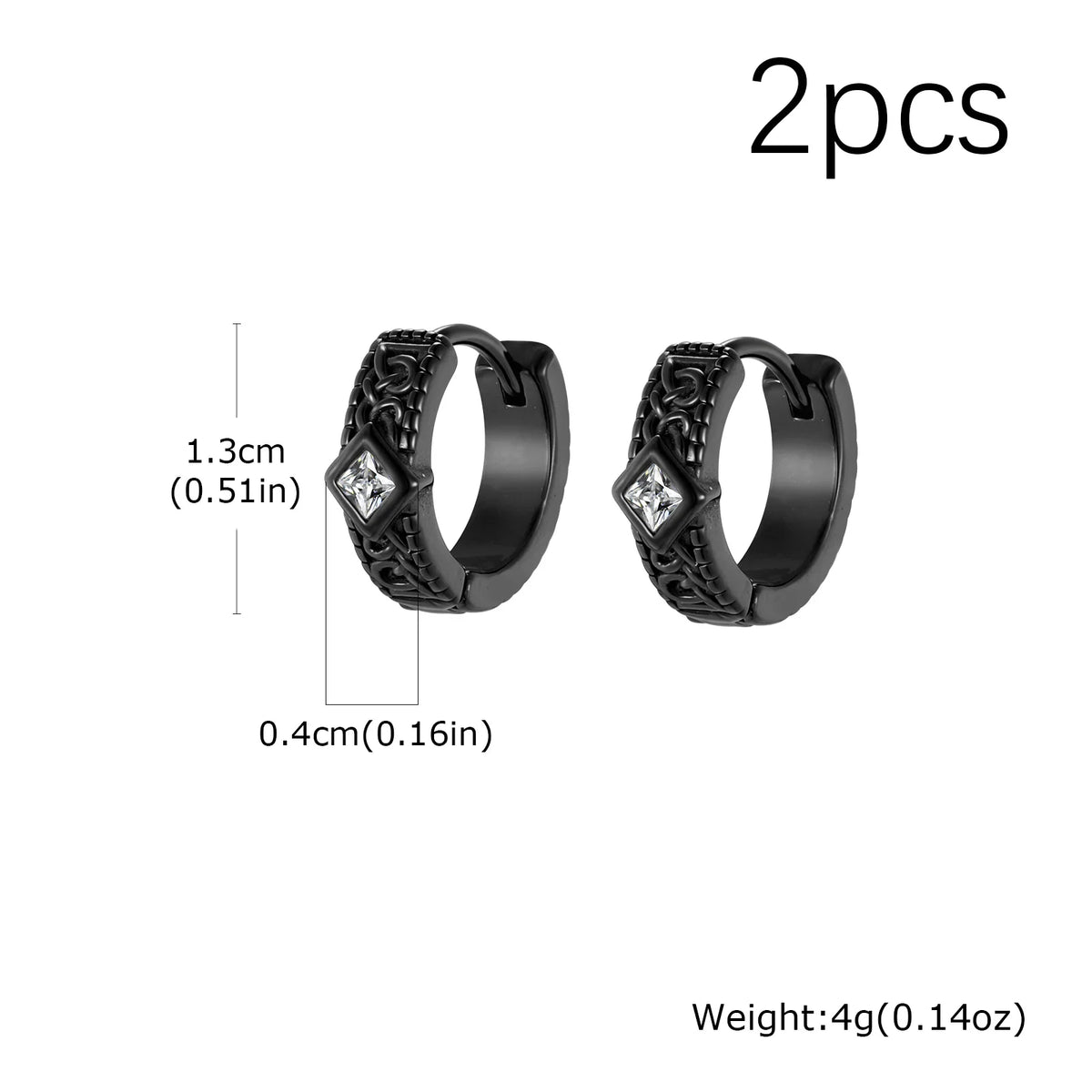 Men’s Gothic Rhombus Hoop Earrings