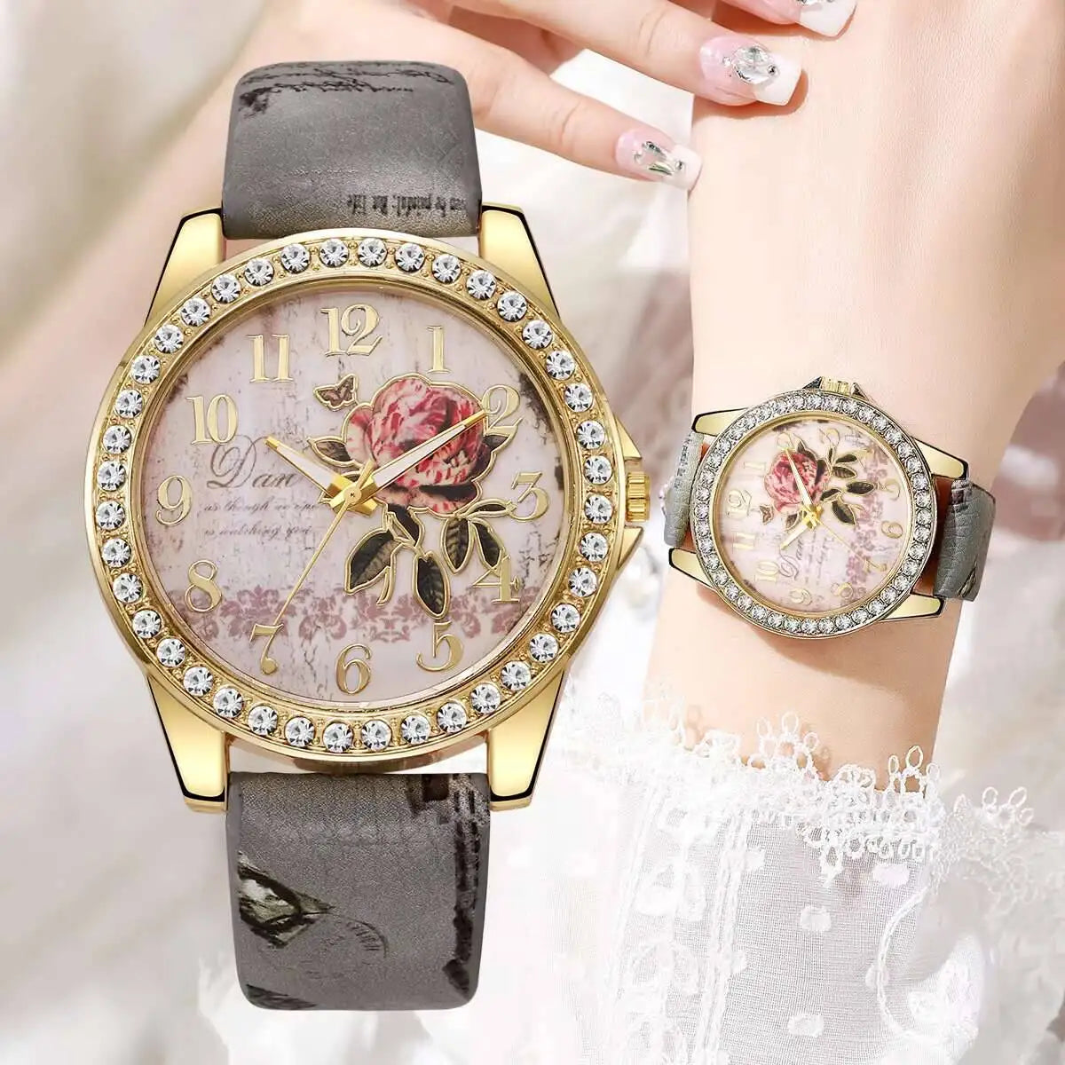 Elegant Floral Quartz Watch