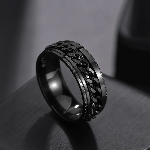 Rotatable Chain Titanium Steel Ring