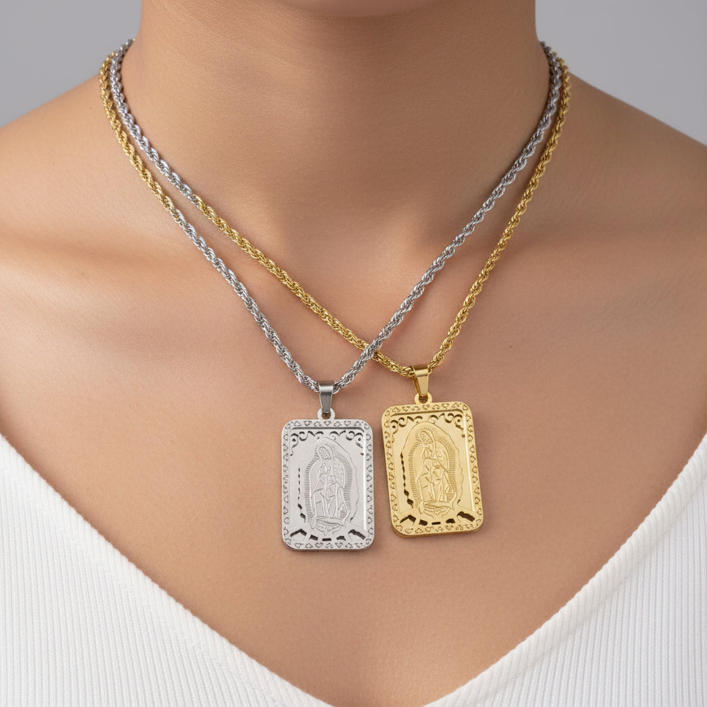 Unisex Virgin Mary Pendant Necklace