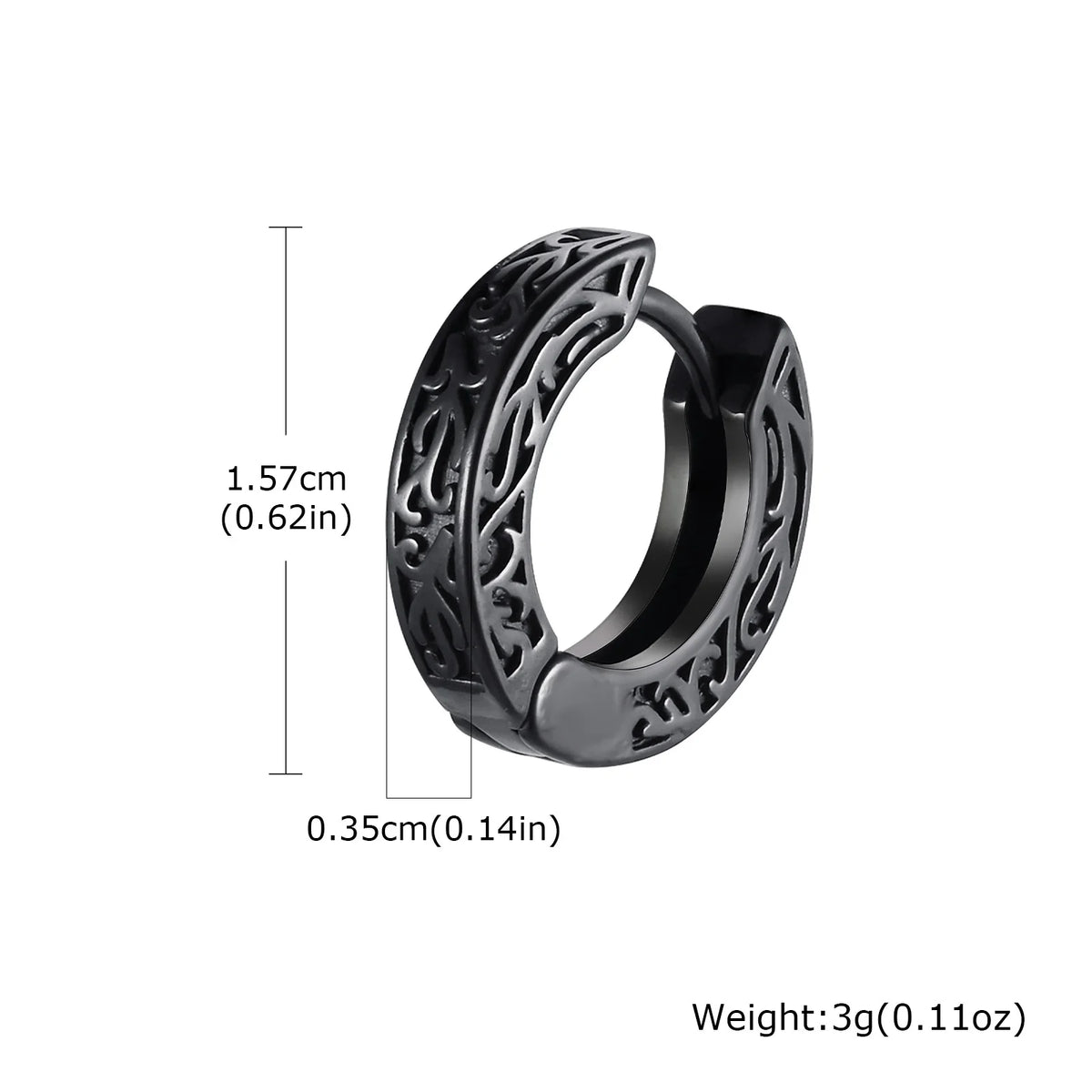 Stainless Steel Totem Hoop Earrings